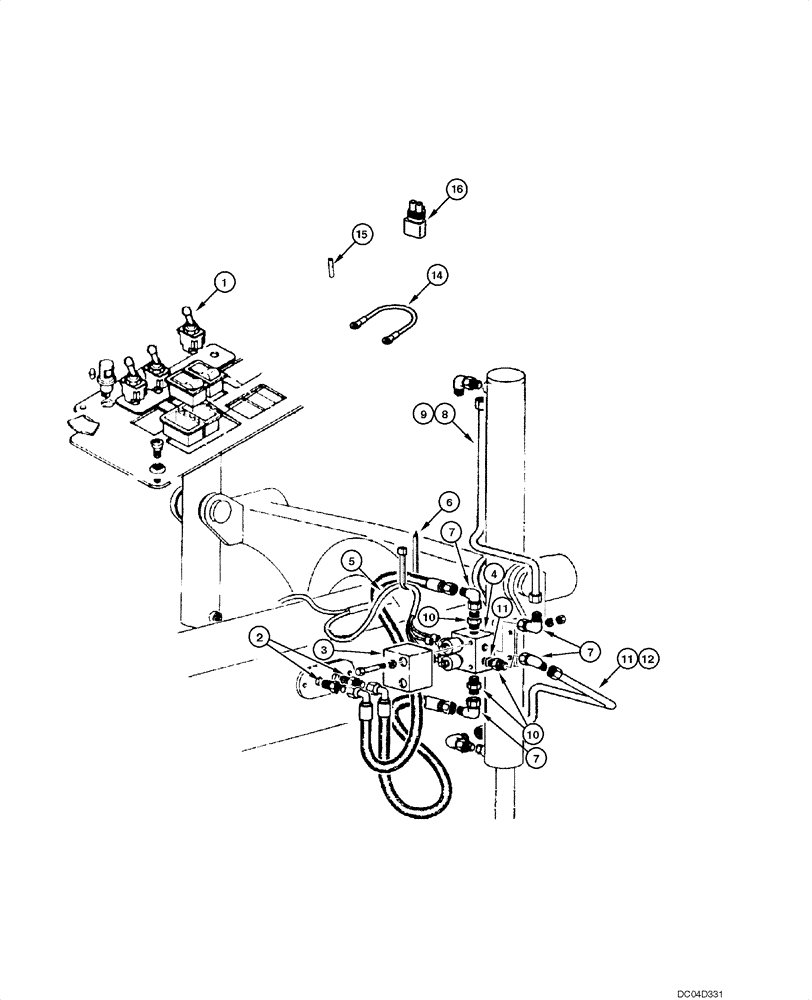 Схема запчастей Case 865 - (08.16[00]) - BLADE HYDRAULIC CIRCUIT - FLOAT (08) - HYDRAULICS