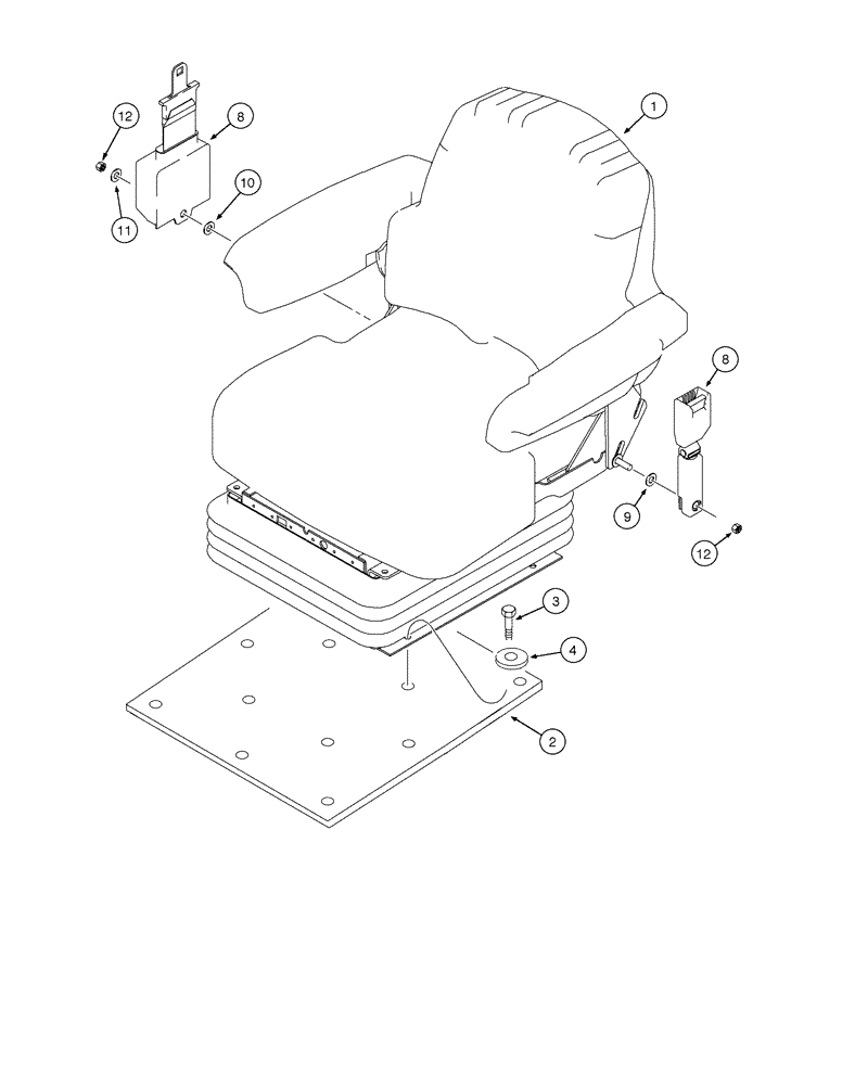 Схема запчастей Case 885 AWD - (09-108[01]) - SEAT - MOUNTING (09) - CHASSIS