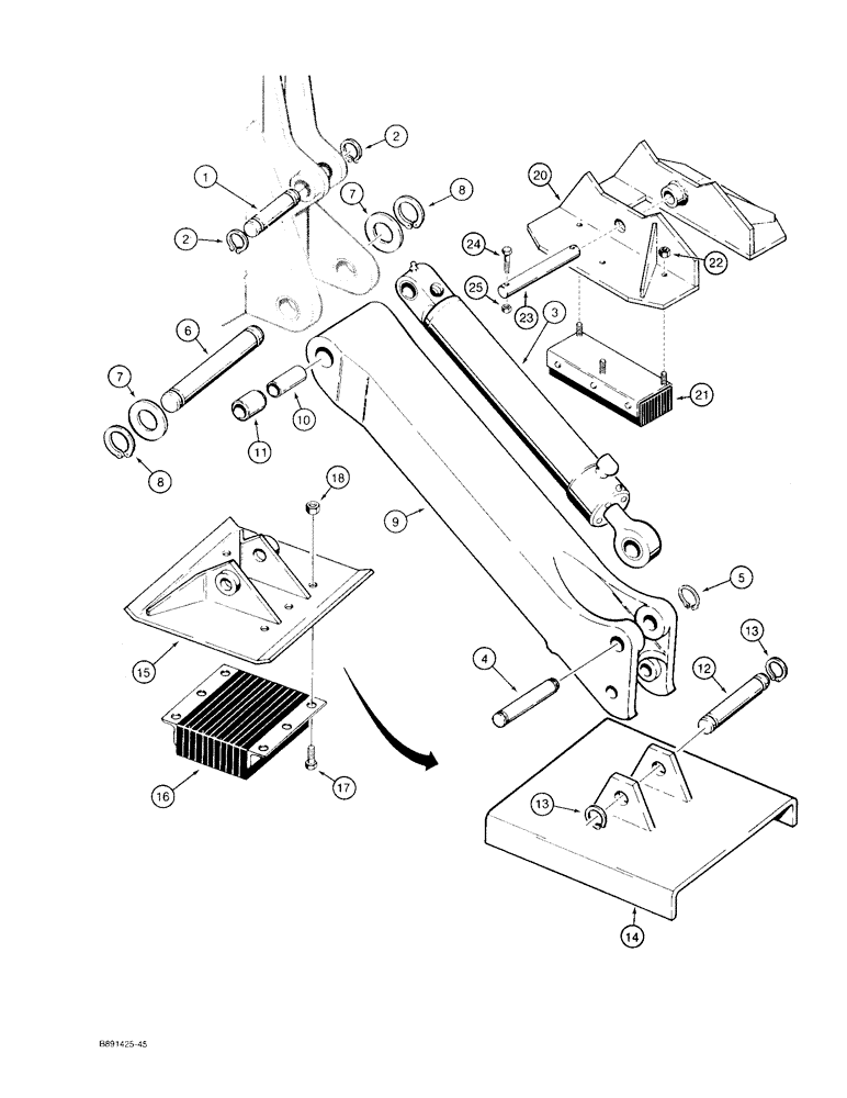 Схема запчастей Case 480F - (9-040) - BACKHOE STABILIZERS (09) - CHASSIS/ATTACHMENTS