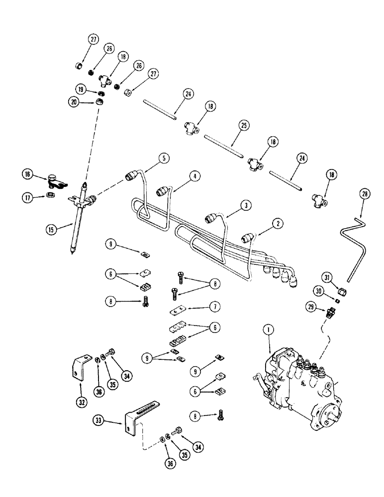 Схема запчастей Case 780 - (076) - FUEL INJECTION SYSTEM, 336BD AND 336BDT DIESEL ENGINES (03) - FUEL SYSTEM