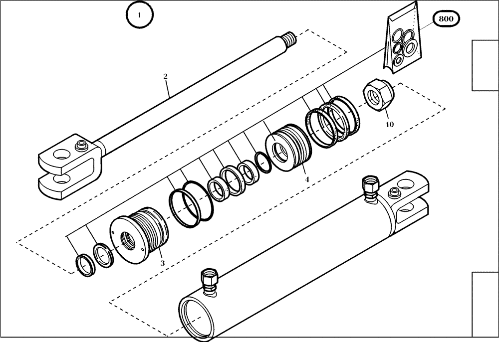 Схема запчастей Case 21D - (24.122[001]) - STEERING CYLINDER (S/N 561101-UP) No Description