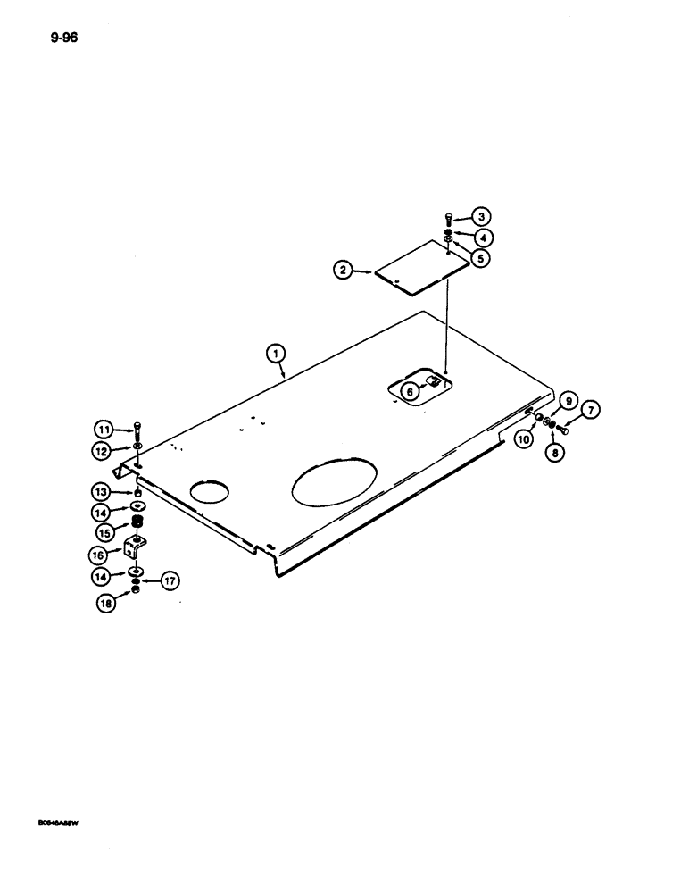 Схема запчастей Case 680L - (9-096) - HOOD (09) - CHASSIS/ATTACHMENTS