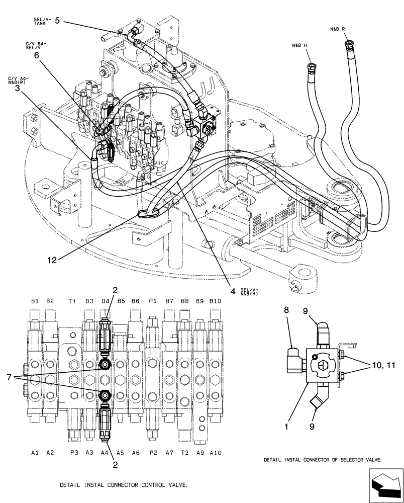 Схема запчастей Case CX31B - (01-035[01]) - HYD LINES, UPP (35) - HYDRAULIC SYSTEMS