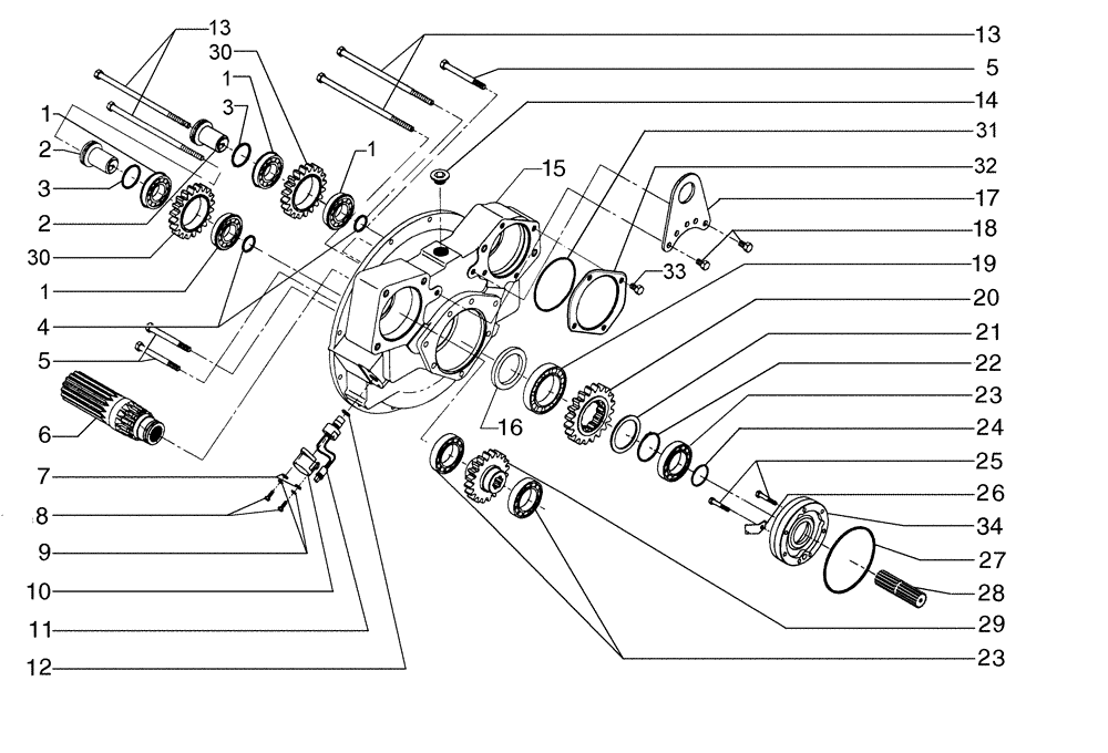 Схема запчастей Case 885B - (06-03[02]) - TRANSMISSION, PTO (06) - POWER TRAIN