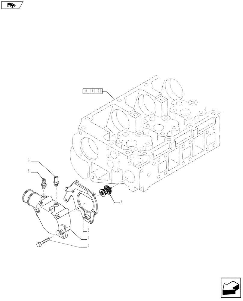 Схема запчастей Case F3BE0684N E915 - (10.402.01) - TEMPERATURE CONTROL (THERMOSTAT)  (504088011) (10) - ENGINE