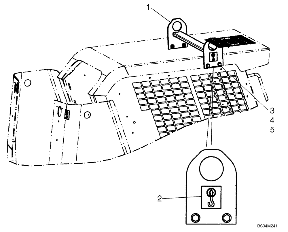 Схема запчастей Case 410 - (09-38) - LIFT HOOK (09) - CHASSIS