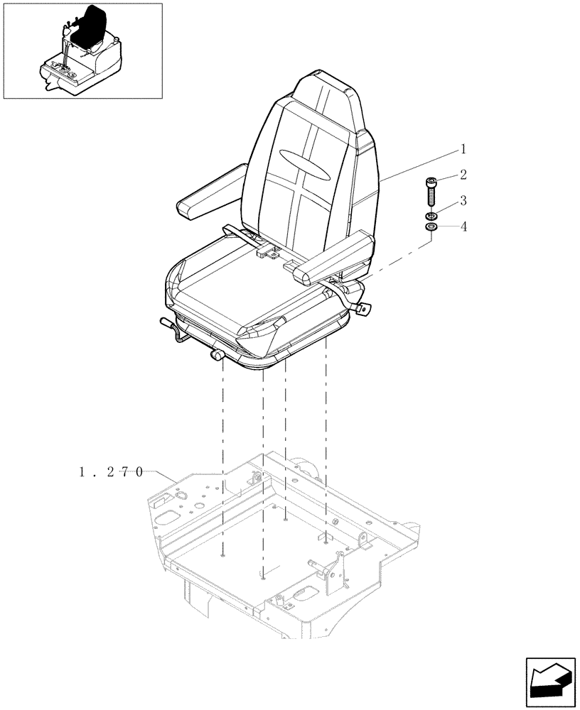 Схема запчастей Case CX20B - (1.250[08]) - OPERATORS SEAT - CANOPY (90) - PLATFORM, CAB, BODYWORK AND DECALS