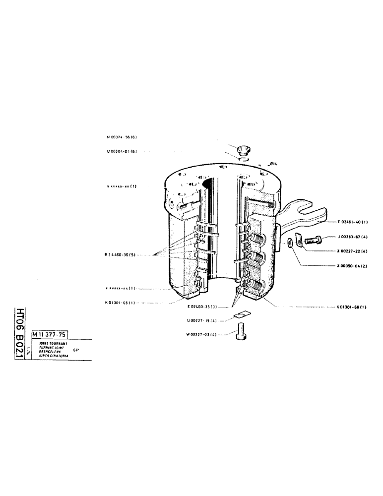 Схема запчастей Case LC80 - (077) - TURNING JOINT 