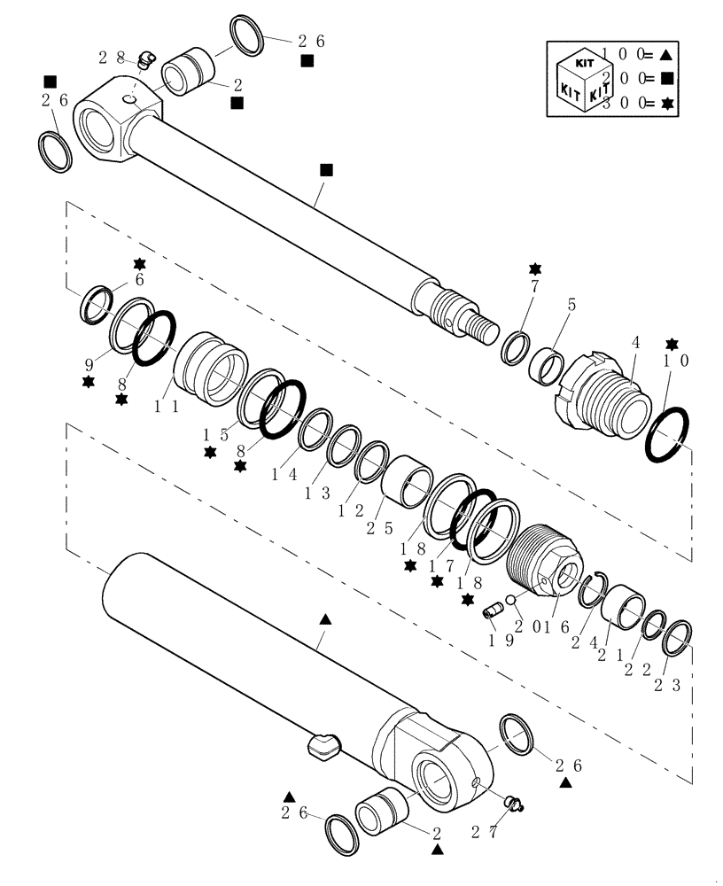 Схема запчастей Case CX27B - (2.020A[01]) - ARM CYLINDER (02) - Section 2