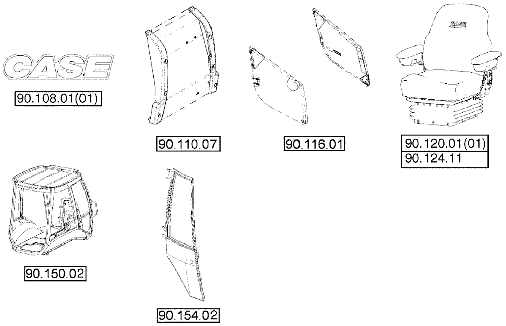 Схема запчастей Case 580SM - (84.000.00) - SECTION INDEX - BACKHOE (84) - BOOMS, DIPPERS & BUCKETS