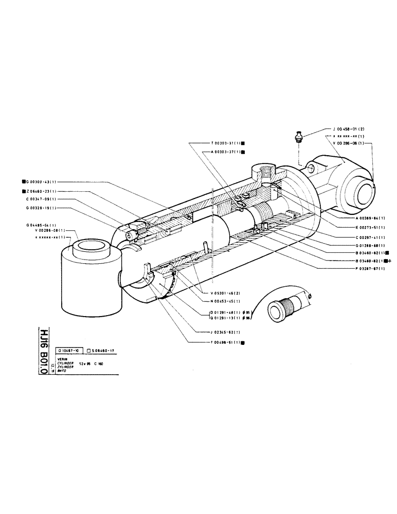 Схема запчастей Case TC45 - (173) - CYLINDER, 52 X 95 C 160 