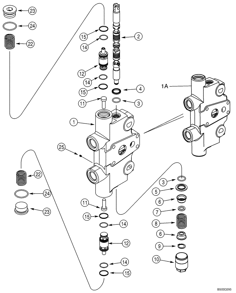 Схема запчастей Case 590SM - (08-41) - VALVE SECTION - BACKHOE DIPPER (08) - HYDRAULICS