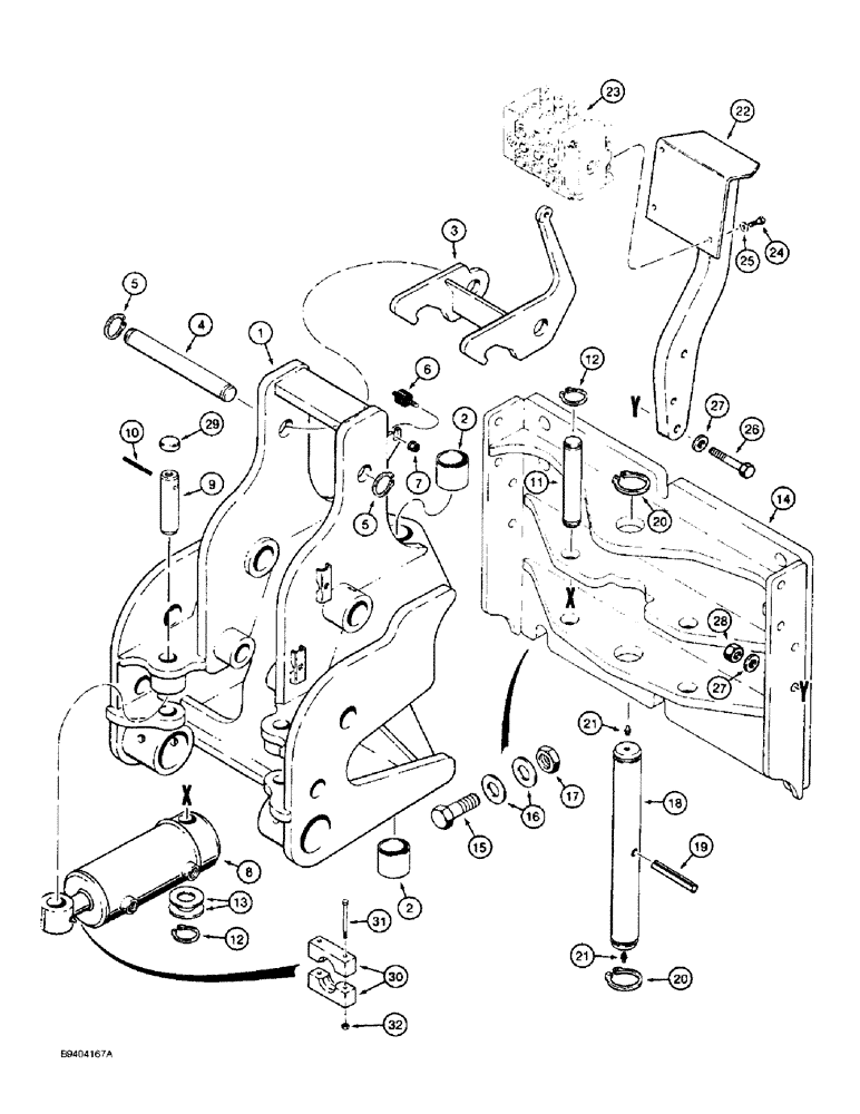 Схема запчастей Case 860 - (9-102) - PLOW SWING TOWER AND MOUNTING BRACKET (09) - CHASSIS/ATTACHMENTS