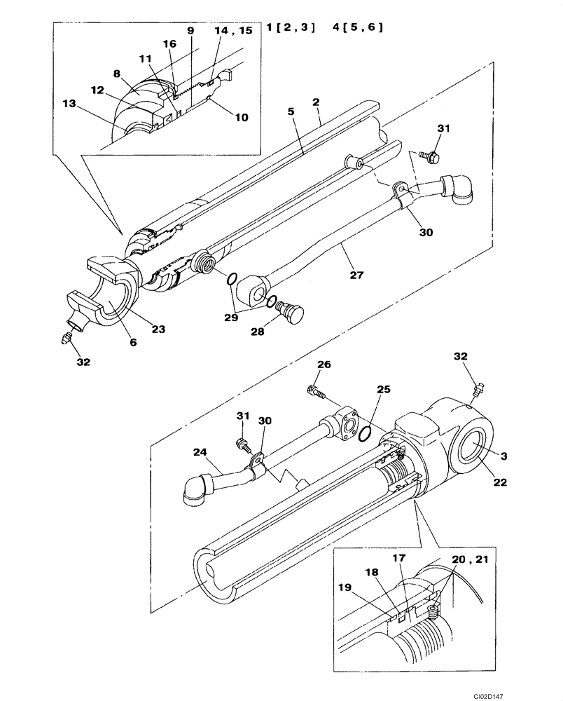 Схема запчастей Case CX75SR - (08-60) - CYLINDER ASSY, BUCKET - STANDARD BOOM (08) - HYDRAULICS