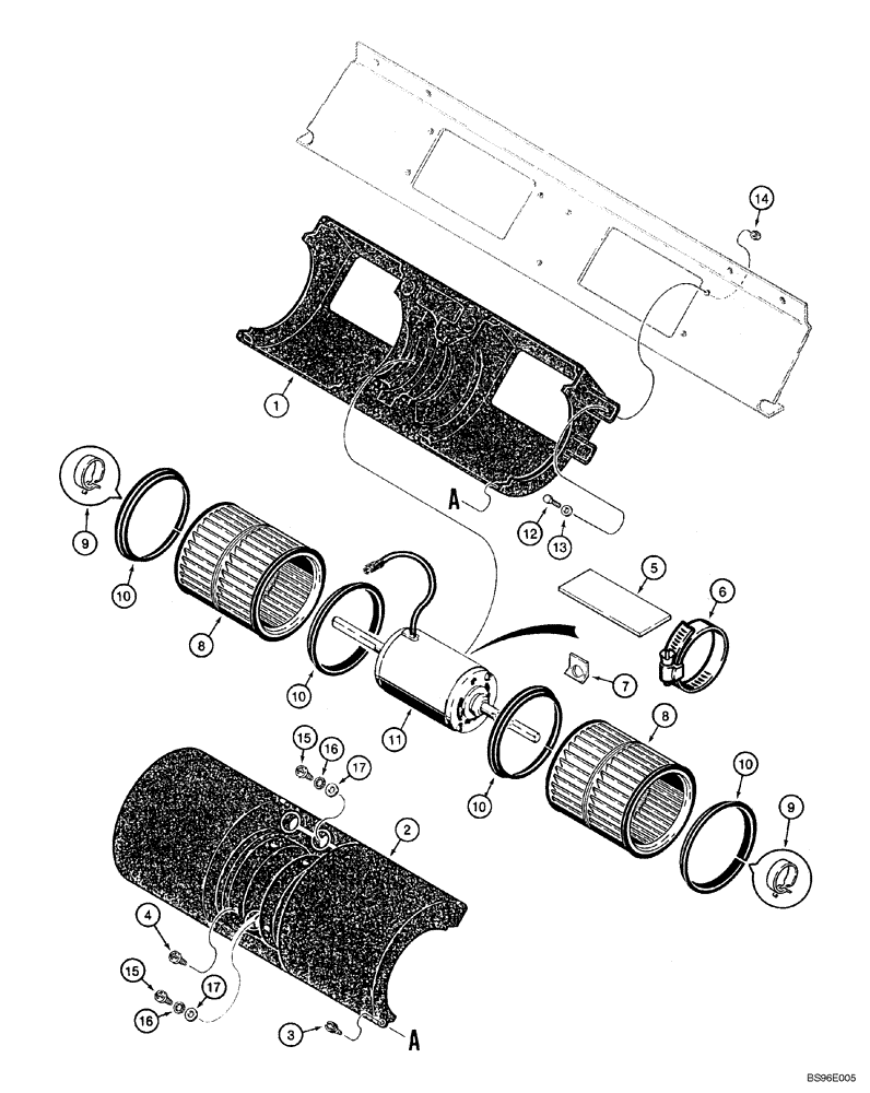 Схема запчастей Case 1150H_IND - (04-21) - BLOWER - CONDENSER, AIR CONDITIONING (04) - ELECTRICAL SYSTEMS