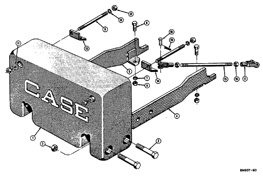 Схема запчастей Case 310E - (087) - REAR COUNTERWEIGHT (900 LBS.) (05) - UPPERSTRUCTURE CHASSIS