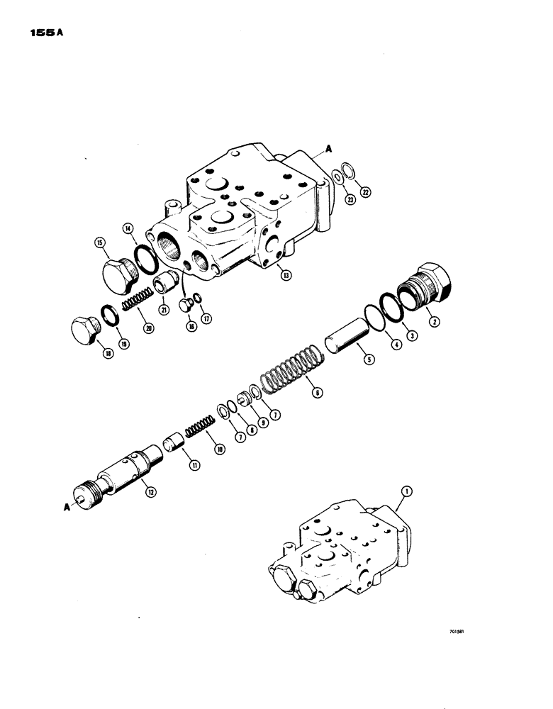 Схема запчастей Case W24 - (155A) - L42508 DEMAND VALVE (08) - HYDRAULICS