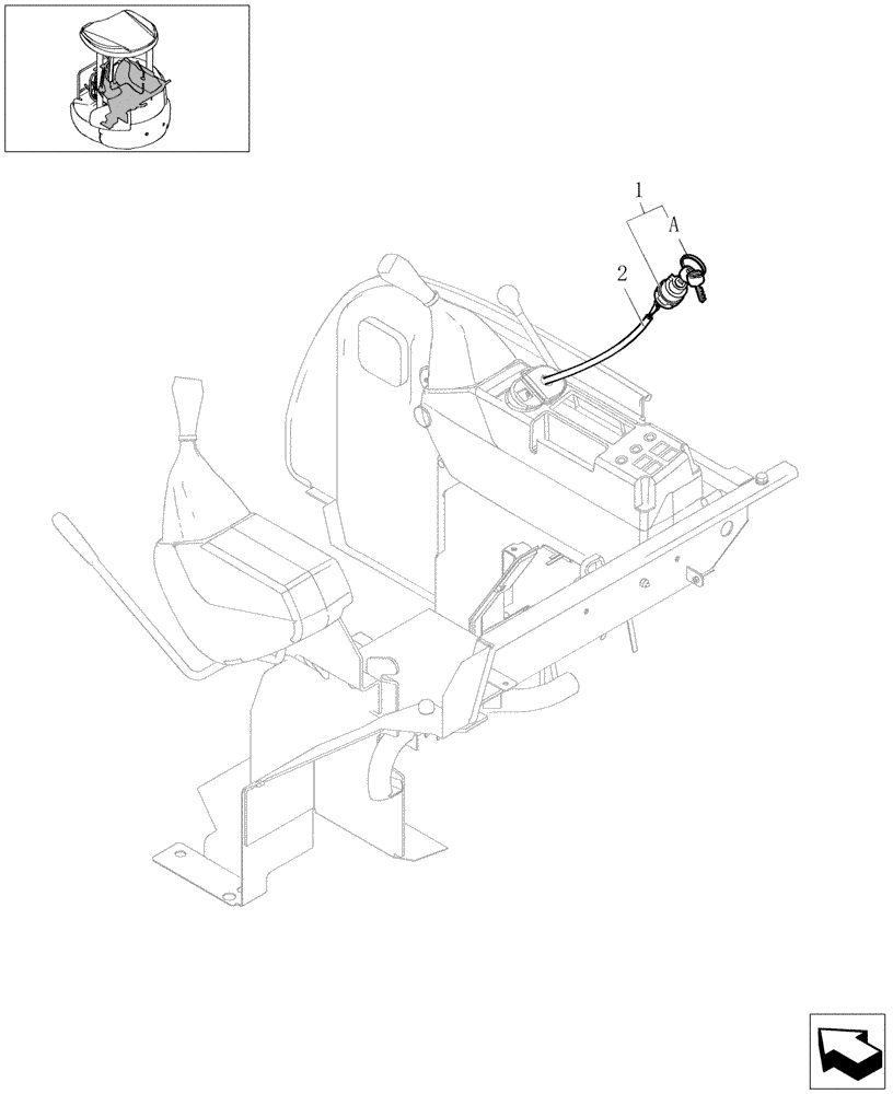 Схема запчастей Case CX20B - (1.070[10A]) - CONTROL OPERATOR - KEY (90) - PLATFORM, CAB, BODYWORK AND DECALS