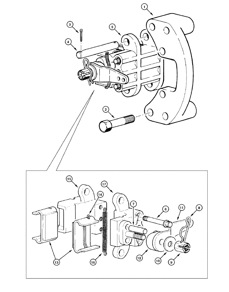 Схема запчастей Case 865 DHP - (7-008) - TRANSMISSION CALIPER (07) - BRAKES