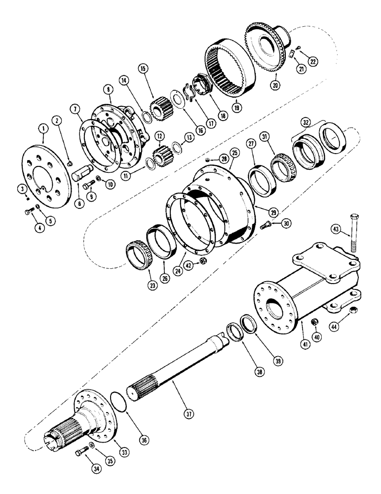 Схема запчастей Case W12 - (150) - FRONT RIGID AXLE AND PLANETARY (06) - POWER TRAIN