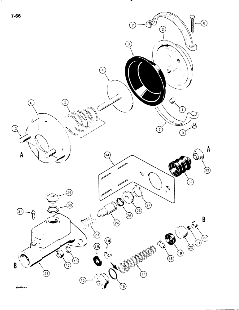 Схема запчастей Case W18B - (7-66) - L112001 BRAKE ACTUATOR (07) - BRAKES