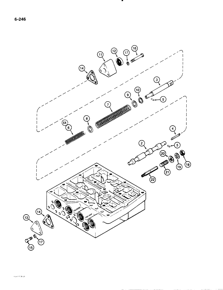 Схема запчастей Case 1455B - (6-246) - TRANSMISSION CONTROL VALVE, BRAKE SPOOL (06) - POWER TRAIN