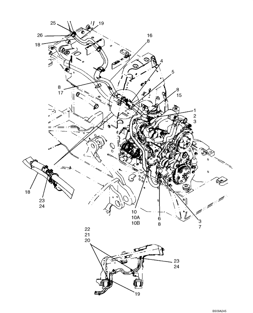 Схема запчастей Case 750L - (09-33) - CAB - HEATING SYSTEM (AT ENGINE) (09) - CHASSIS/ATTACHMENTS