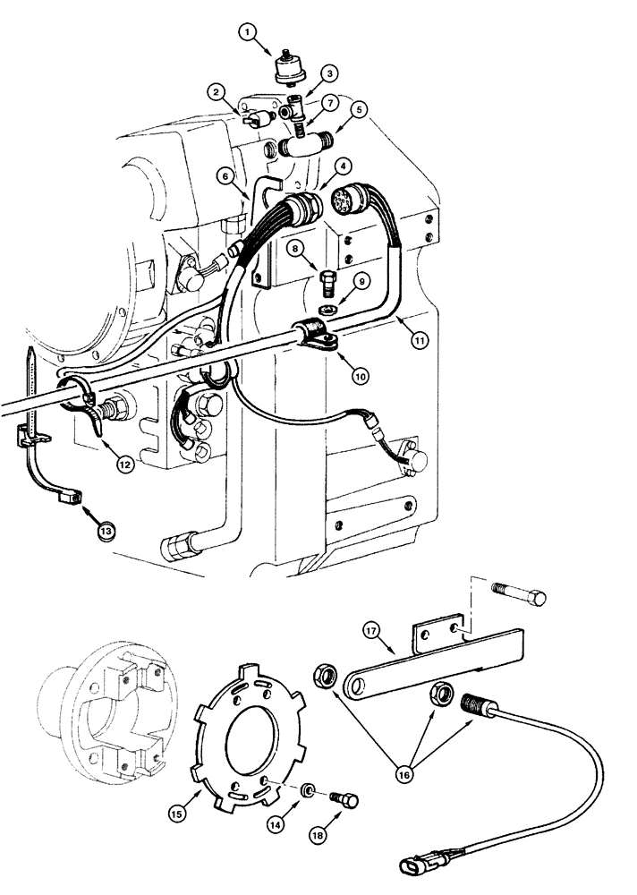 Схема запчастей Case 865 - (04.13[00]) - ELECTRIC SYSTEM - TRANSMISSION (04) - ELECTRICAL SYSTEMS