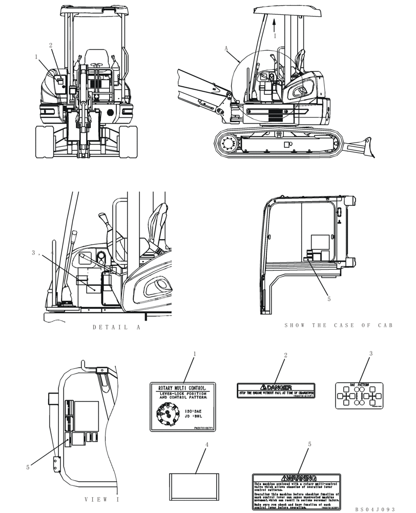 Схема запчастей Case CX36B - (980-16[1-01]) - DECALS (90) - PLATFORM, CAB, BODYWORK AND DECALS