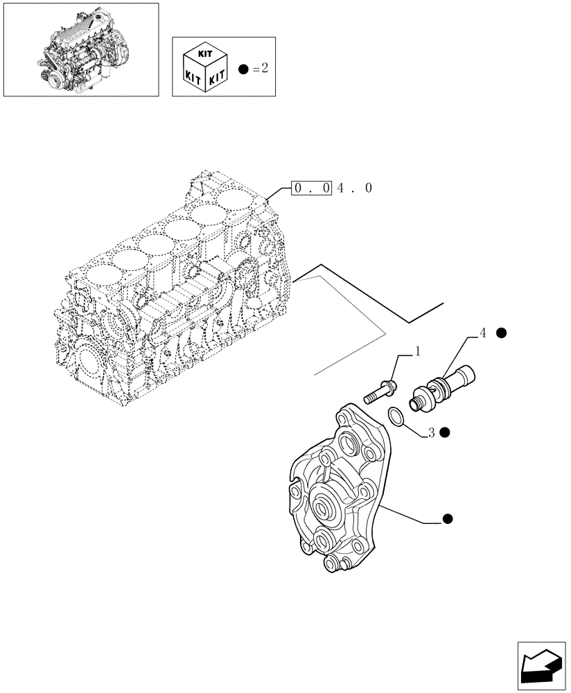 Схема запчастей Case F2CE9684E E002 - (0.30.0[01]) - PUMP, ENGINE OIL & RELATED PARTS (504133121) 