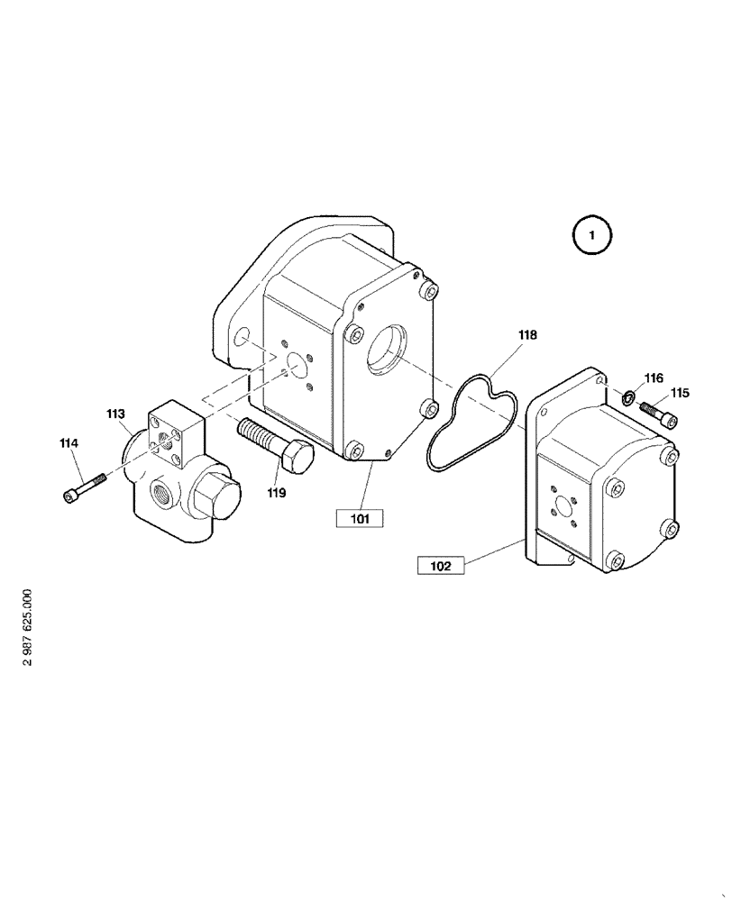 Схема запчастей Case 321D - (22.053[2987631000]) - GEAR PUMP (35) - HYDRAULIC SYSTEMS