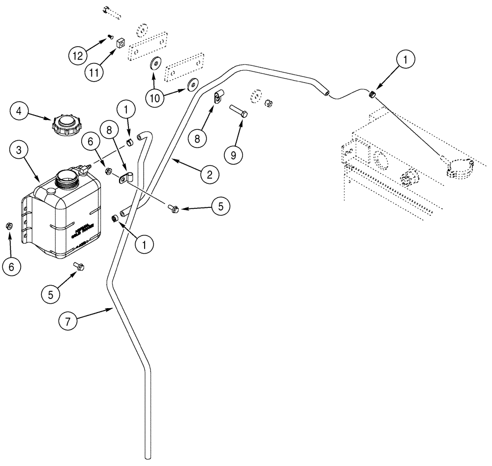 Схема запчастей Case 750H - (02-04) - COOLANT RECOVERY SYSTEM (02) - ENGINE