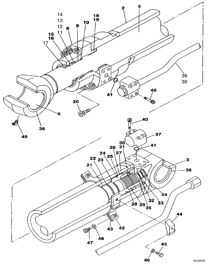 Схема запчастей Case CX240LR - (08-48) - CYLINDER ASSY - ARM (Mar 4 2010 10:08AM) (08) - HYDRAULICS