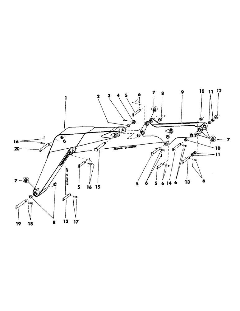 Схема запчастей Case 30EC - (D15) - "Y" MAIN AND "Y" TOOL BOOMS (WITH PINS AND LINKS) (09) - BOOMS