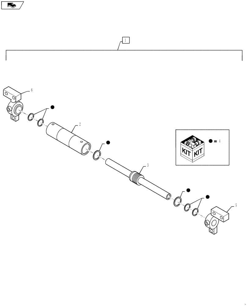 Схема запчастей Case 588H - (41.216.01) - STEERING CYLINDER ASSEMBLY, 2WD (41) - STEERING