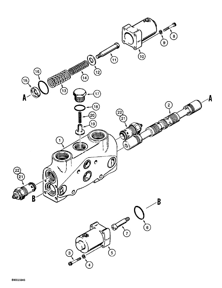 Схема запчастей Case 721B - (8-042) - LOADER BUCKET TILT SECTION - 120984A1 (08) - HYDRAULICS