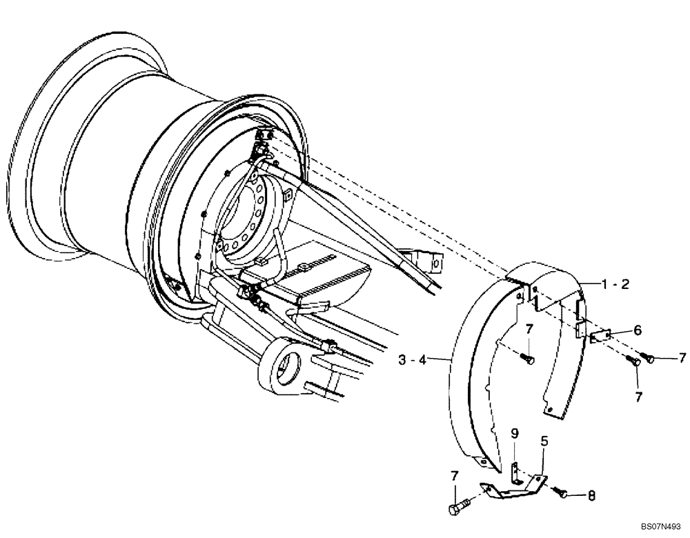 Схема запчастей Case 330B - (30A00000670[001]) - SHIELDS, FRONT WHEEL DRIVESHAFT (87743026) (11) - AXLES/WHEELS