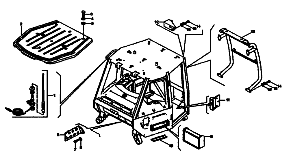 Схема запчастей Case 335B - (51A00001712[001]) - ACCESSORIES, CAB (P.I.N HHD0335BN8PG58147 AND AFTER) (84237794) (10) - Cab/Cowlings