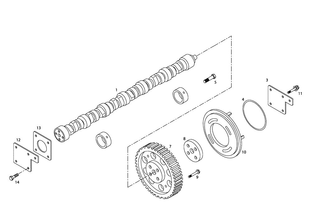 Схема запчастей Case 330B - (01A03000291[001]) - TIMING SYSTEM - CAMSHAFT GEAR (87600168) (01) - ENGINE