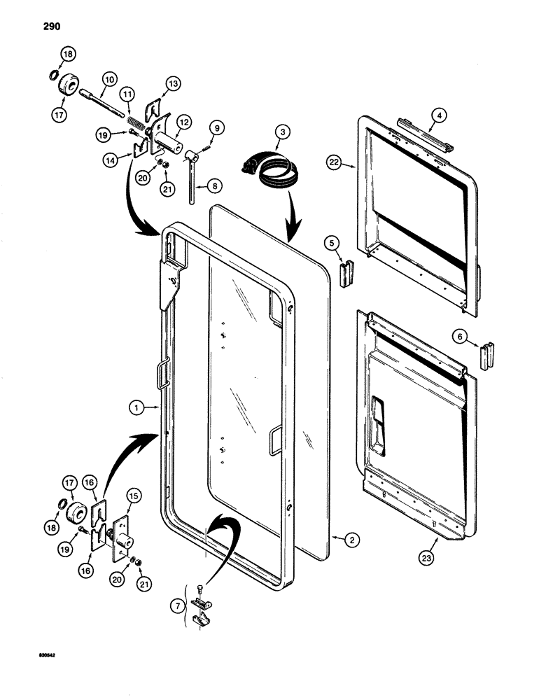 Схема запчастей Case 1280 - (290) - CAB, WINDSHIELD (05) - UPPERSTRUCTURE CHASSIS