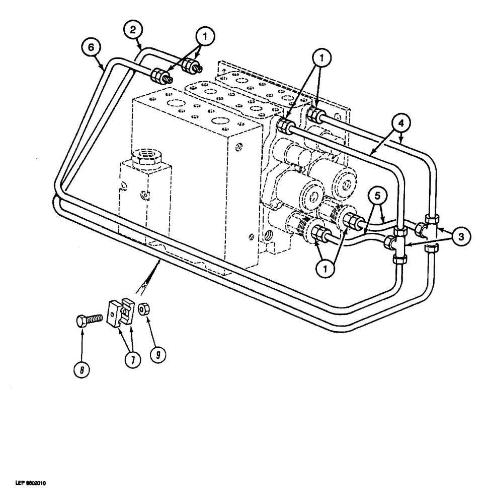 Схема запчастей Case 688 - (7-08) - TRACK DRIVE CONTROL CIRCUIT, P.I.N. FROM 74228 AND AFTER (07) - BRAKES