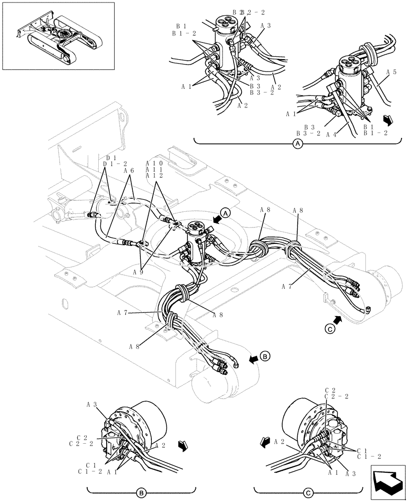 Схема запчастей Case CX20B - (400-01[1]) - SWIVEL JOINT HYD.LINES (35) - HYDRAULIC SYSTEMS