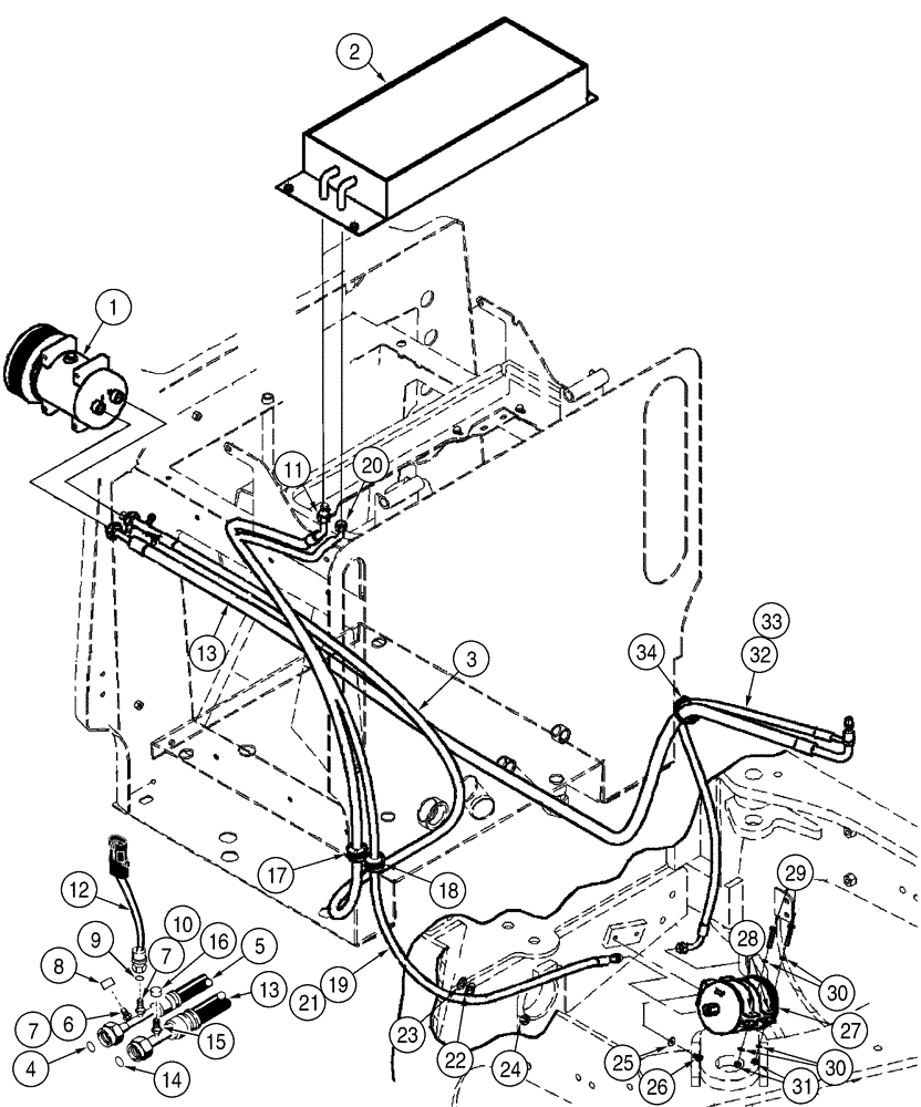 Схема запчастей Case 521D - (09-50) - AIR CONDITIONING (09) - CHASSIS