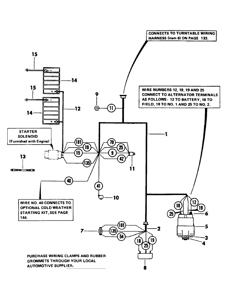 Схема запчастей Case 50 - (135) - ENGINE WIRING HARNESS FOR:, CASE 504BDT DIESEL ENGINE (55) - ELECTRICAL SYSTEMS