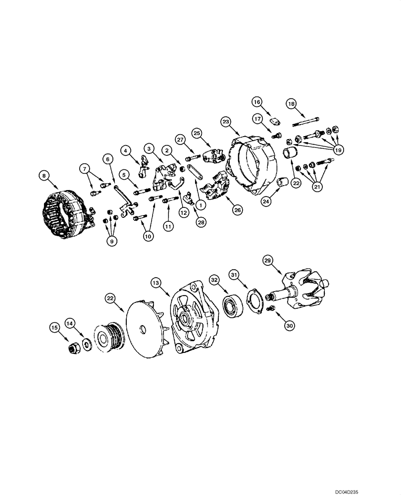 Схема запчастей Case 865 - (04.05[00]) - ALTERNADOR 79A - COMPONENTS (04) - ELECTRICAL SYSTEMS