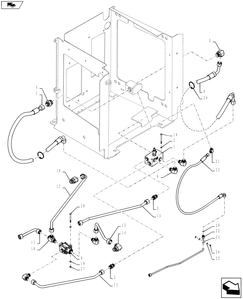 Схема запчастей Case 1021F - (10.414.02[02]) - STANDARD FAN RELIEF VALVE (10) - ENGINE