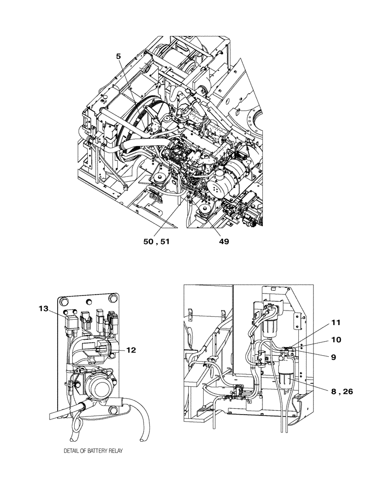 Схема запчастей Case CX350C - (02-001[02]) - ENGINE MOUNTING - ENGINE - OIL CIRCUIT (02) - ENGINE