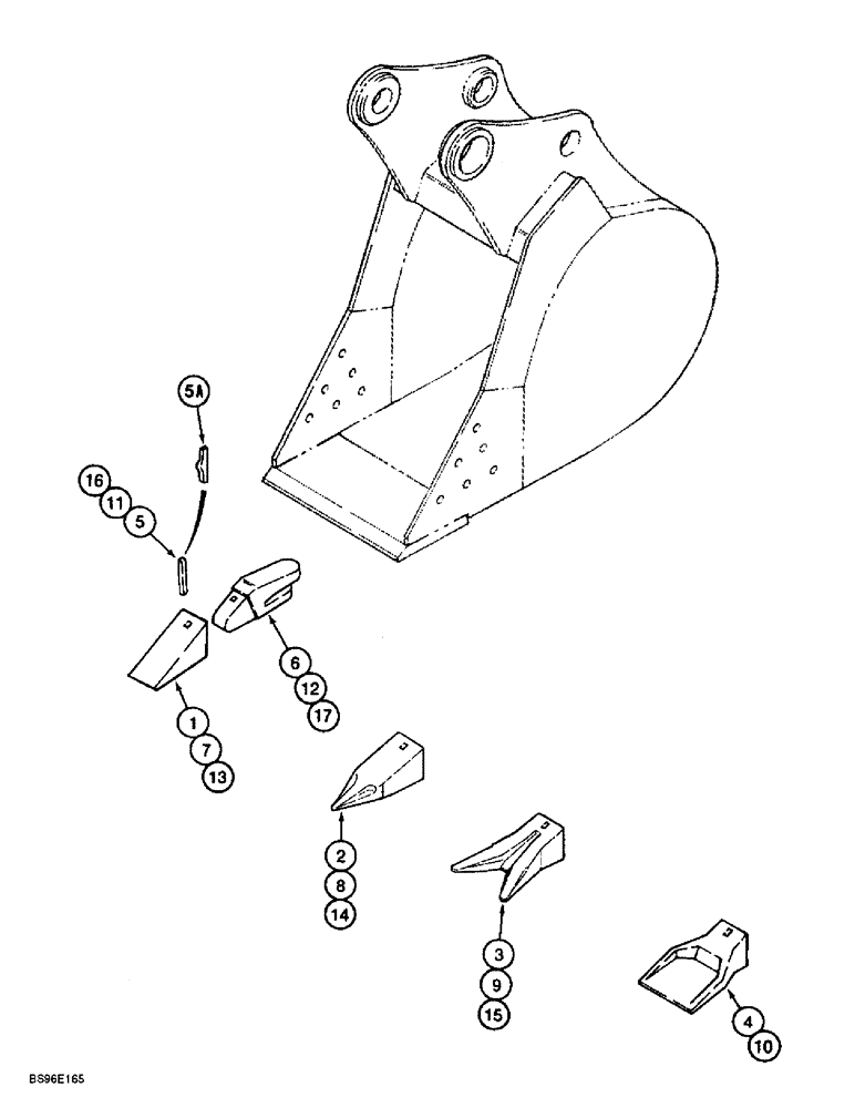 Схема запчастей Case 9060B - (9-106) - HENSLEY BUCKET TOOTH OPTIONS (09) - CHASSIS