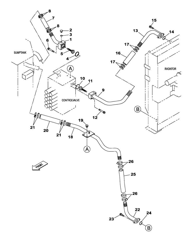 Схема запчастей Case CX210C NLC - (35.820.01) - HYDRAULIC CIRCUIT - COOLER (35) - HYDRAULIC SYSTEMS