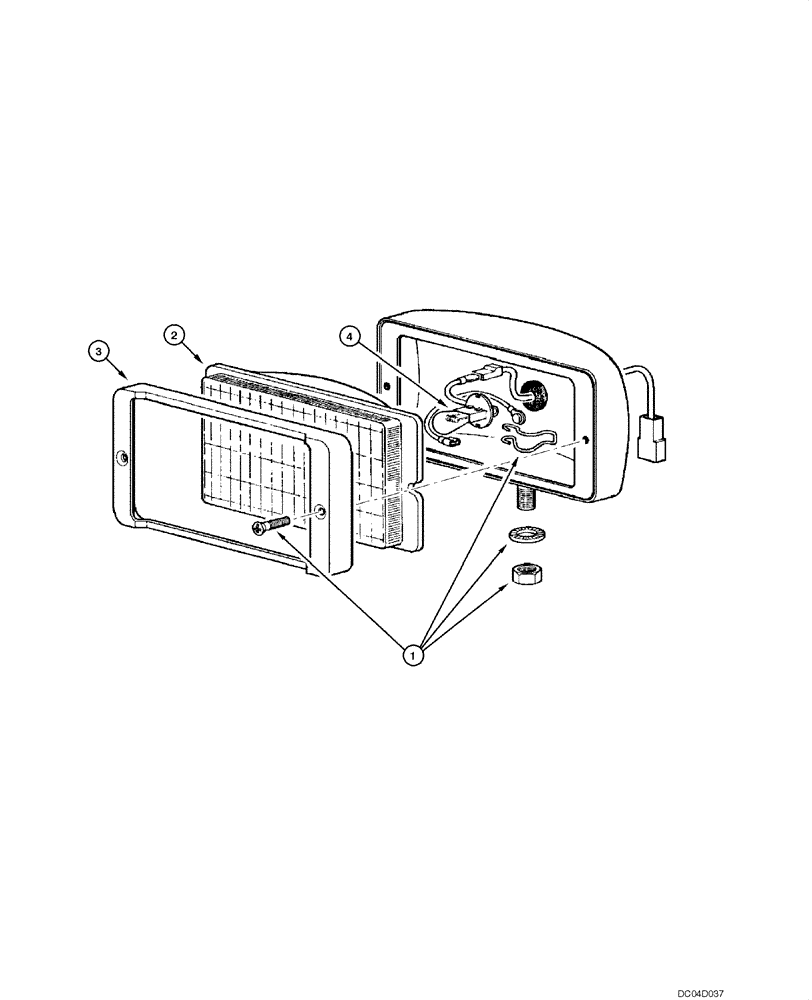 Схема запчастей Case 885 - (04.23[00]) - FRONT AND REAR HEADLIGHT COMPOMENTS (04) - ELECTRICAL SYSTEMS